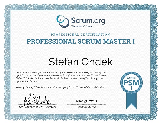 Certificate Professional Scrum Master I
