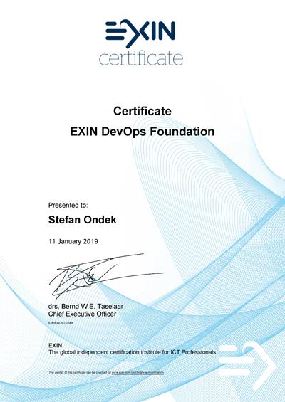 DevOps Foundation certificate Stefan Ondek