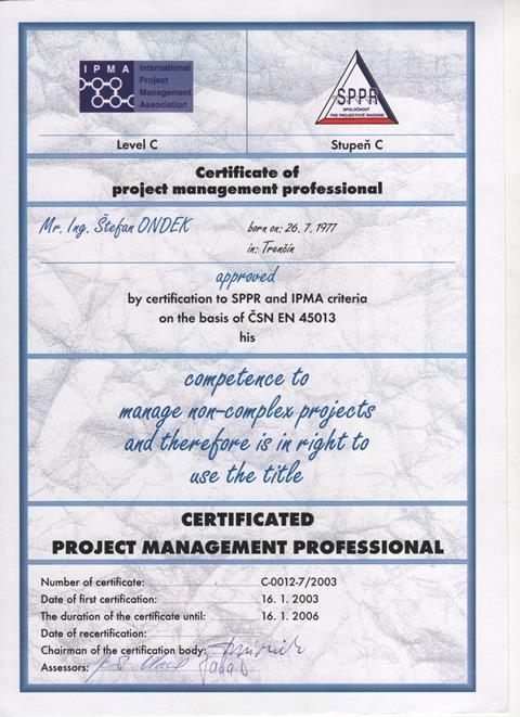 IPMA Level C Certificate