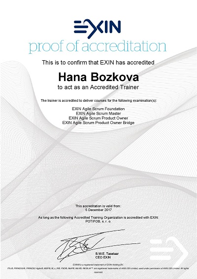 proof of accreditation - by EXIN