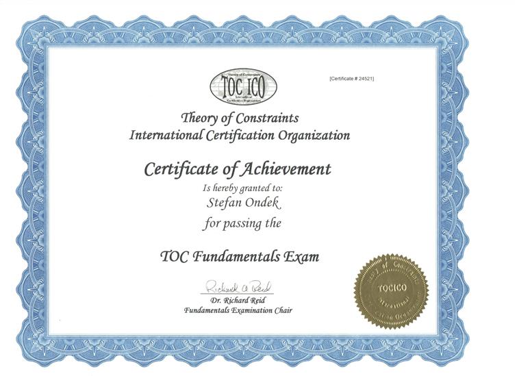 Theory of Constraints - Foundation certificate